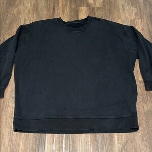 Lululemon Perfectly Oversized Crew Pullover‎ Terry Sweatshirt Black Plus Size